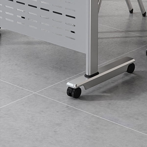 Scrivania rettangolare per uffici in legno prodotto contemporaneo con telaio metallico