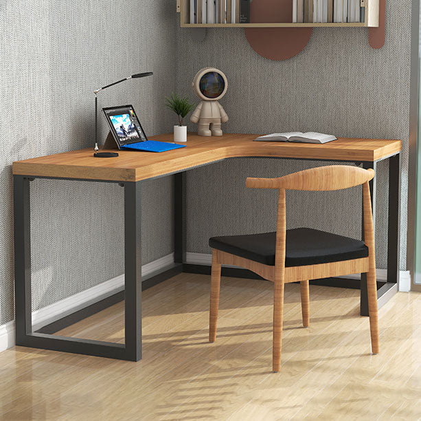 Solid Pinewood Home Writing Table Industrial L-Shape Office Table Natural Right Hand Return Clearhalo 'furn' 'furn_office_desk' 'Furniture' 'Office Desks' 'Office Furniture' 'office_desk' 5495138