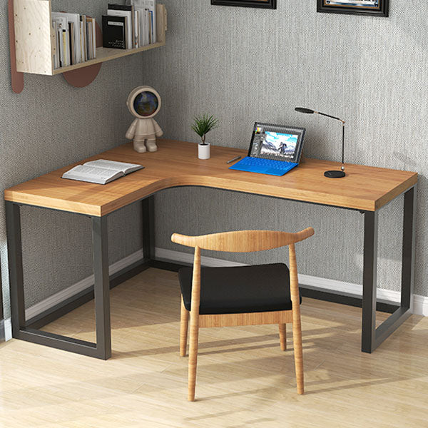 Solid Pinewood Home Writing Table Industrial L-Shape Office Table Natural Left Hand Return Clearhalo 'furn' 'furn_office_desk' 'Furniture' 'Office Desks' 'Office Furniture' 'office_desk' 5495141
