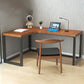 Solid Pinewood Home Writing Table Industrial L-Shape Office Table Walnut Left Hand Return Clearhalo 'furn' 'furn_office_desk' 'Furniture' 'Office Desks' 'Office Furniture' 'office_desk' 5495147