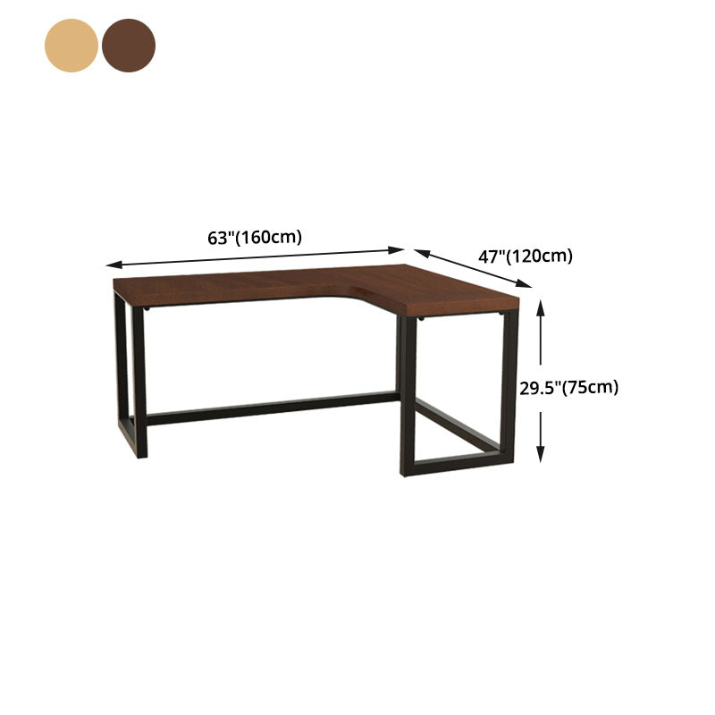 Solid Pinewood Home Writing Table Industrial L-Shape Office Table Clearhalo 'furn' 'furn_office_desk' 'Furniture' 'Office Desks' 'Office Furniture' 'office_desk' 5495170