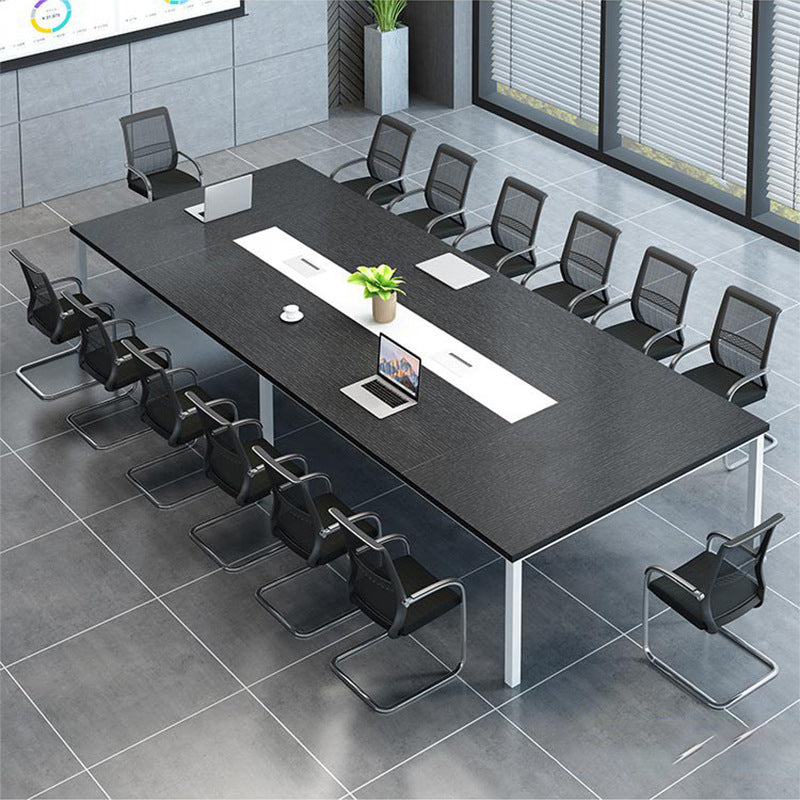 Moderna scrivania rettangolare da ufficio con gambe in metallo fabbricato scrivania in legno per casa