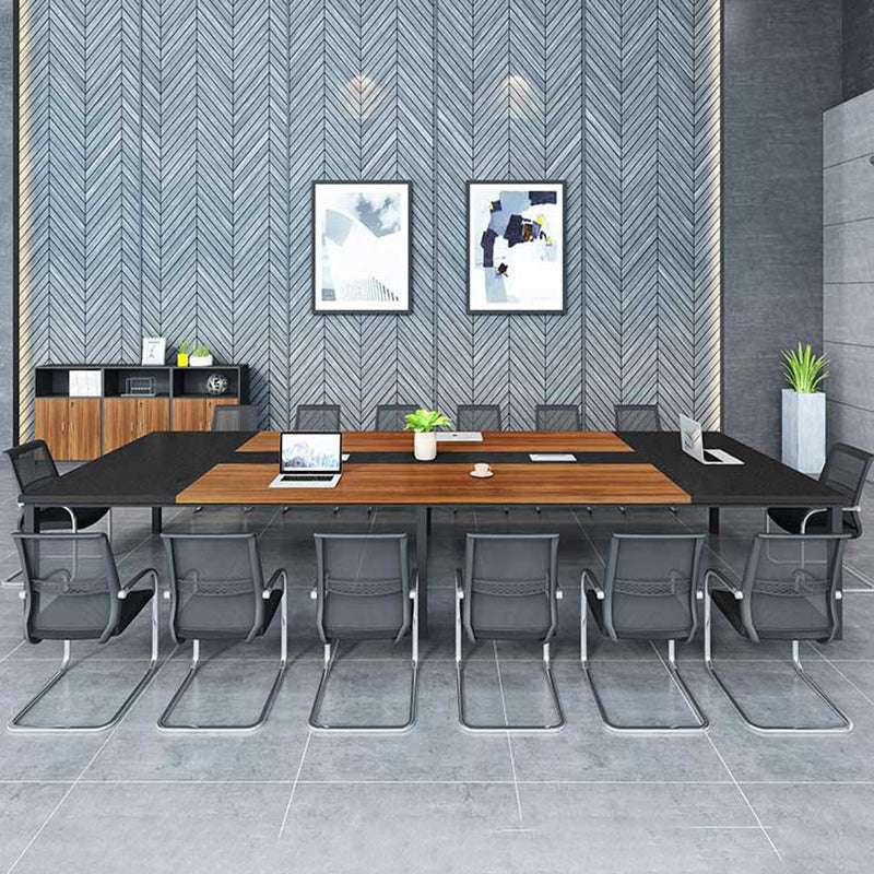 Moderna scrivania rettangolare da ufficio con gambe in metallo fabbricato scrivania in legno per casa