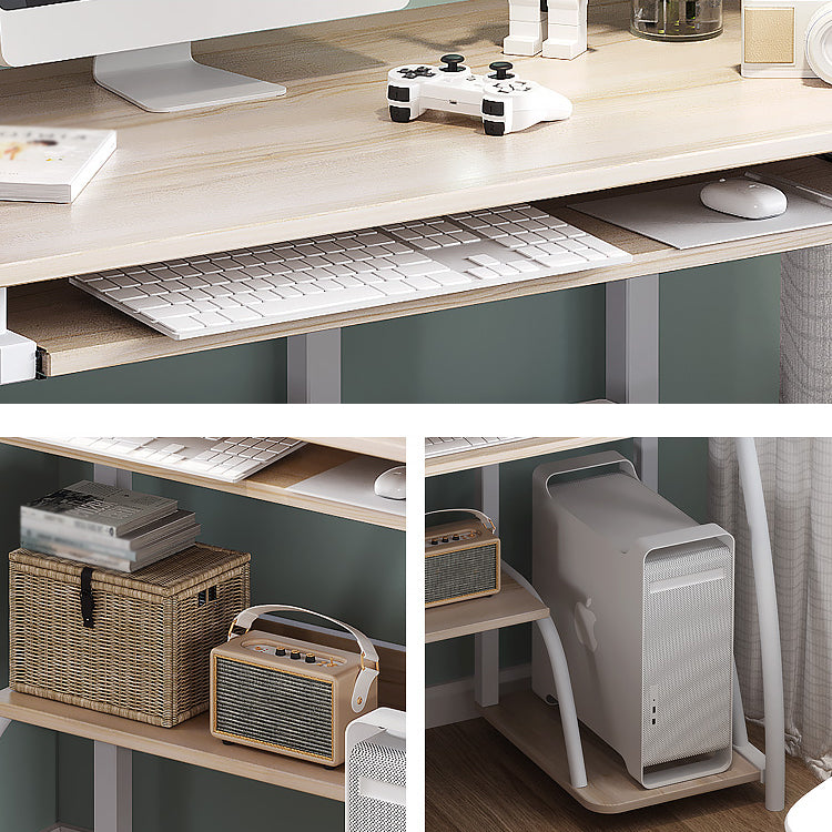 28-Inch Hight Desk Contemporary Rectangular Wooden Writing Desk with Keyboard Tray Clearhalo 'furn' 'furn_office_desk' 'Furniture' 'Office Desks' 'Office Furniture' 'office_desk' 5495304