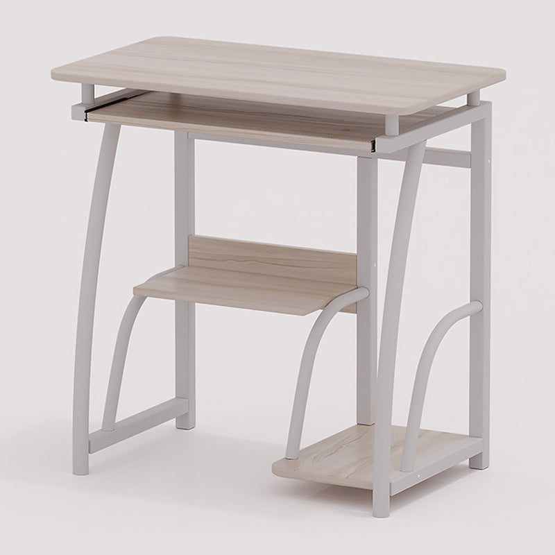 28-Inch Hight Desk Contemporary Rectangular Wooden Writing Desk with Keyboard Tray Off-White Clearhalo 'furn' 'furn_office_desk' 'Furniture' 'Office Desks' 'Office Furniture' 'office_desk' 5495306