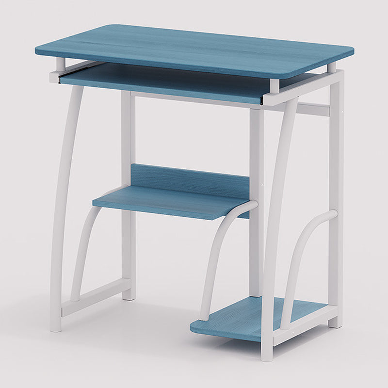 28-Inch Hight Desk Contemporary Rectangular Wooden Writing Desk with Keyboard Tray Blue Clearhalo 'furn' 'furn_office_desk' 'Furniture' 'Office Desks' 'Office Furniture' 'office_desk' 5495308