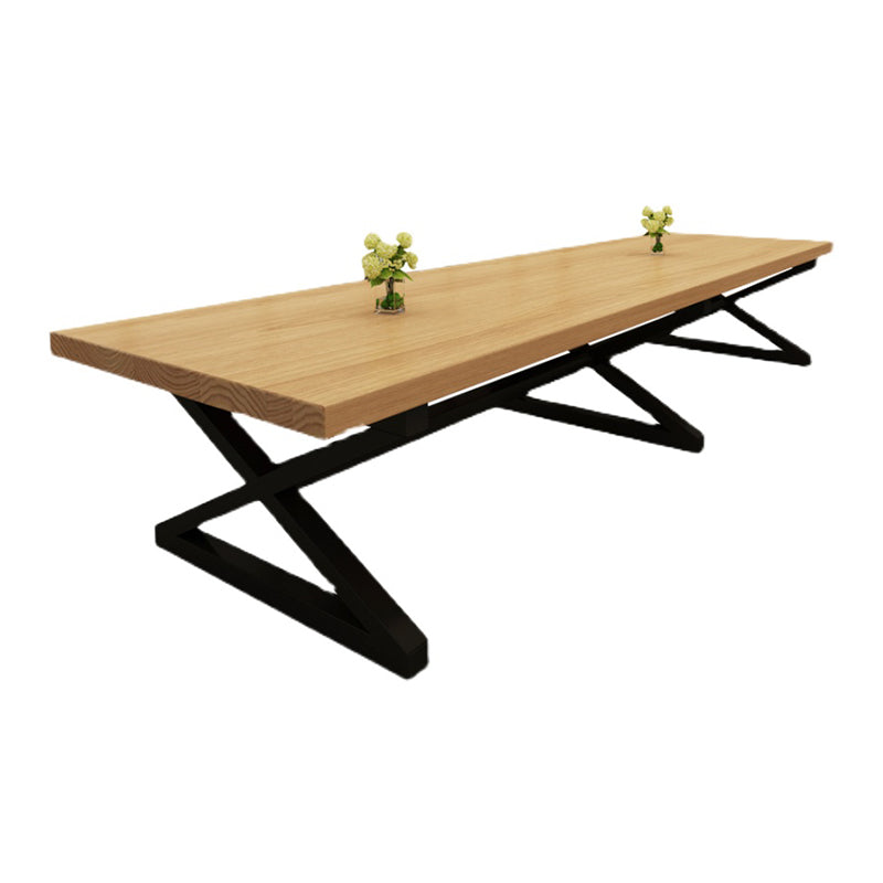 Bureau industriel en bois massif Table d'écriture fixe de bureau industriel en bois massif