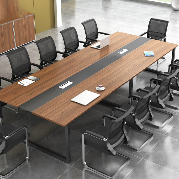 Scrivania rettangolare da ufficio in legno fabbricato industriale con base in metallo