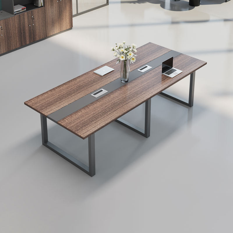 Scrivania rettangolare da ufficio in legno fabbricato industriale con base in metallo