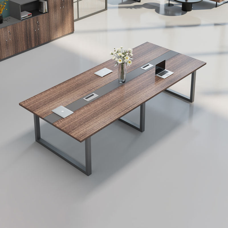 Scrivania rettangolare da ufficio in legno fabbricato industriale con base in metallo