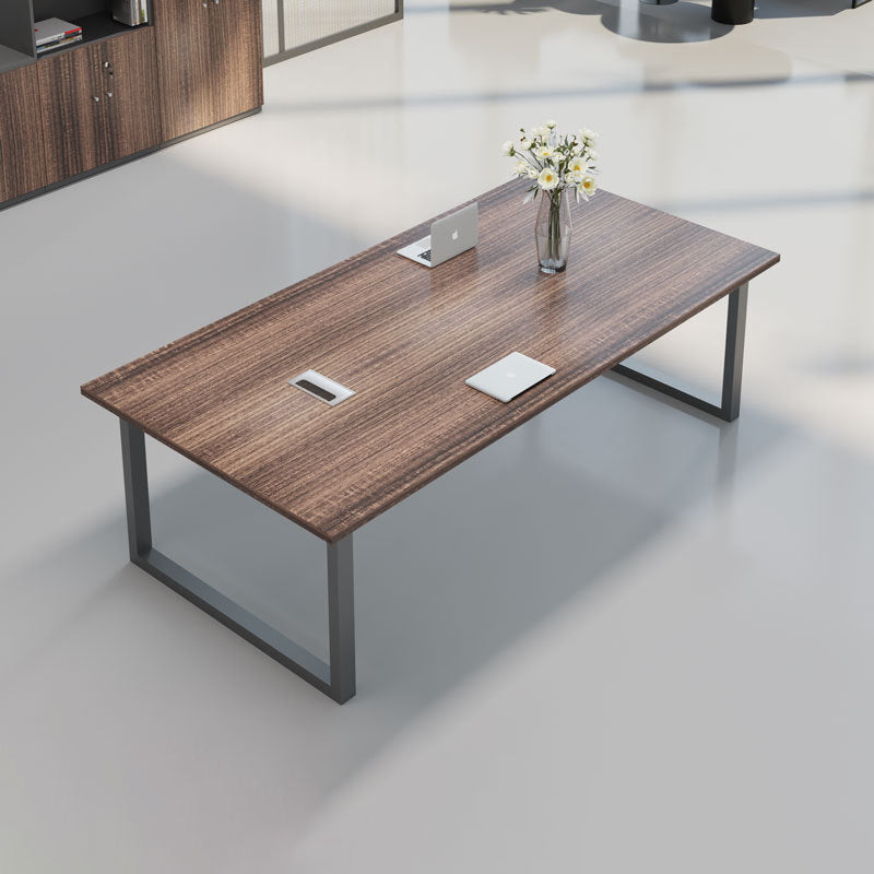 Scrivania rettangolare da ufficio in legno fabbricato industriale con base in metallo