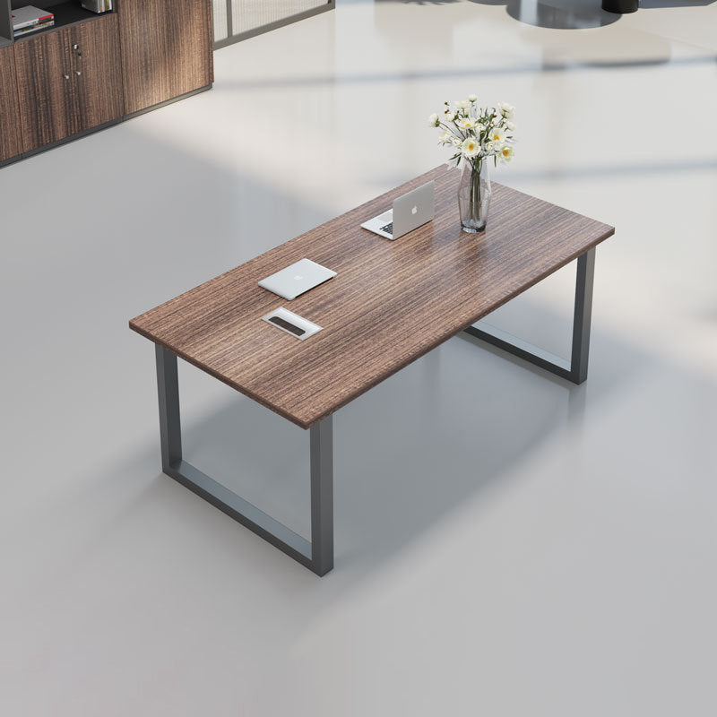 Scrivania rettangolare da ufficio in legno fabbricato industriale con base in metallo