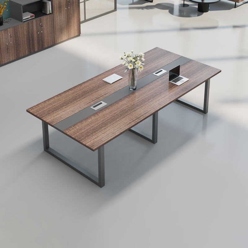 Scrivania rettangolare da ufficio in legno fabbricato industriale con base in metallo