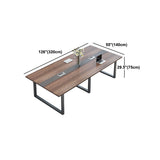 Scrivania rettangolare da ufficio in legno fabbricato industriale con base in metallo