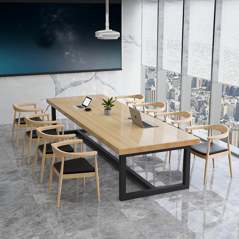 Tavolo da riunioni rettangolo tavolo industriale scrivania d'ufficio con base di cavalletto