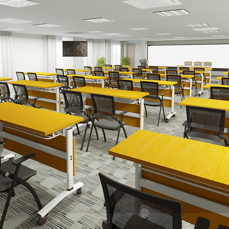 Modern Folding Office Desk Yellow Manufactured Wood Rectangular Desk Clearhalo 'furn' 'furn_office_desk' 'Furniture' 'Office Desks' 'Office Furniture' 'office_desk' 5495435