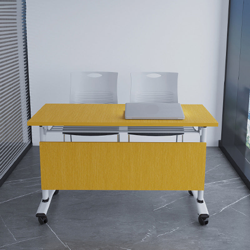 Modern Folding Office Desk Yellow Manufactured Wood Rectangular Desk 47.2"L x 19.7"W x 29.5"H Clearhalo 'furn' 'furn_office_desk' 'Furniture' 'Office Desks' 'Office Furniture' 'office_desk' 5495437
