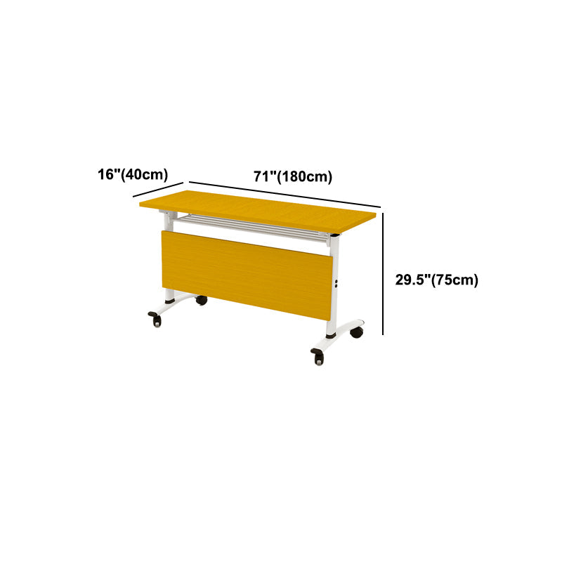 Modern Folding Office Desk Yellow Manufactured Wood Rectangular Desk Clearhalo 'furn' 'furn_office_desk' 'Furniture' 'Office Desks' 'Office Furniture' 'office_desk' 5495451