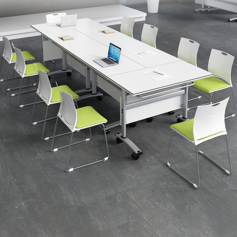 Modern Style Manufactured Wood Office Desk Rectangular Desk with Wheels Clearhalo 'furn' 'furn_office_desk' 'Furniture' 'Office Desks' 'Office Furniture' 'office_desk' 5495459