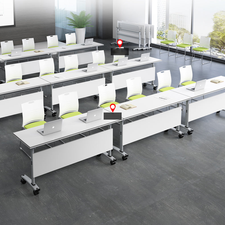 Modern Style Manufactured Wood Office Desk Rectangular Desk with Wheels Clearhalo 'furn' 'furn_office_desk' 'Furniture' 'Office Desks' 'Office Furniture' 'office_desk' 5495460