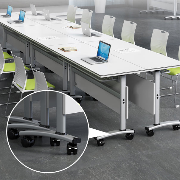 Modern Style Manufactured Wood Office Desk Rectangular Desk with Wheels Clearhalo 'furn' 'furn_office_desk' 'Furniture' 'Office Desks' 'Office Furniture' 'office_desk' 5495464