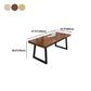 Rectangle Writing Table Industrial Solid Wood Office Desk with Seld Base