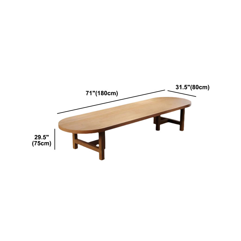 Escritorio de oficina de estilo contemporáneo escritura de reunión ovalada de madera sólida