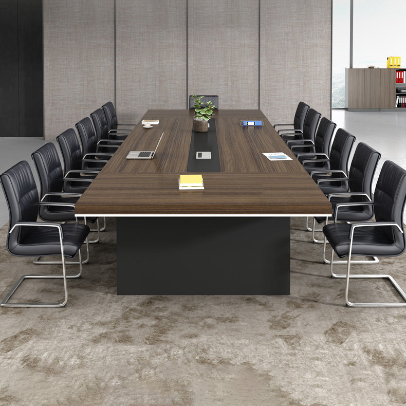 Scrivania rettangolare in legno di gestione industriale di gestione dei cavi da ufficio