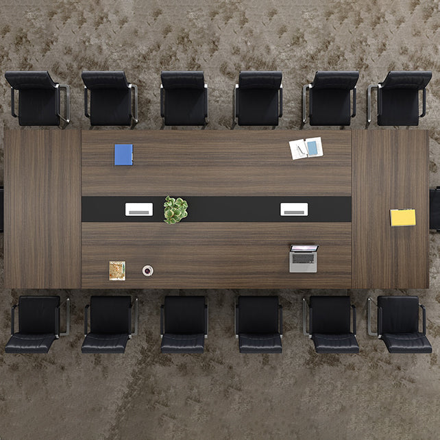 Scrivania rettangolare in legno di gestione industriale di gestione dei cavi da ufficio