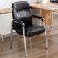 Chrome Frame Modern Desk Chair with Arms Faux Leather Task Chair with Metal Legs