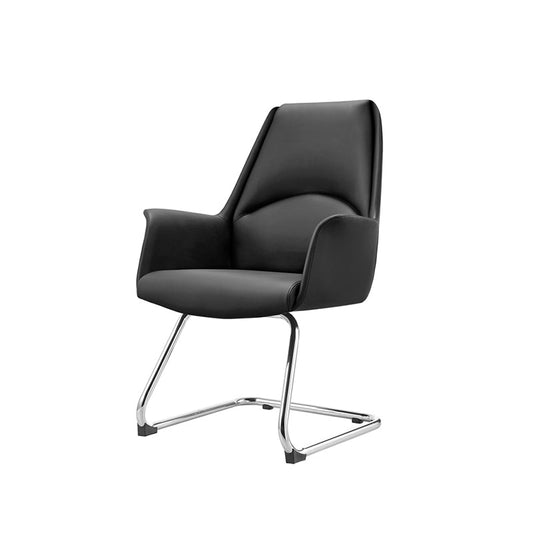 Ergonomic Executive Task Chair Contemporary Padded Arms Office Chair Matte Black Faux Leather