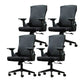 Modern Mesh and Plastic Desk Chair with Hight and Mid Back Home Office Chair Black 4 Piece Set Mid-Back (14-22 in.) Clearhalo 'furn' 'furn_office_chair' 'Furniture' 'Office Chairs' 'Office Furniture' 'office_chair' 5495954
