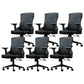 Modern Mesh and Plastic Desk Chair with Hight and Mid Back Home Office Chair Black 6 Piece Set Mid-Back (14-22 in.) Clearhalo 'furn' 'furn_office_chair' 'Furniture' 'Office Chairs' 'Office Furniture' 'office_chair' 5495956