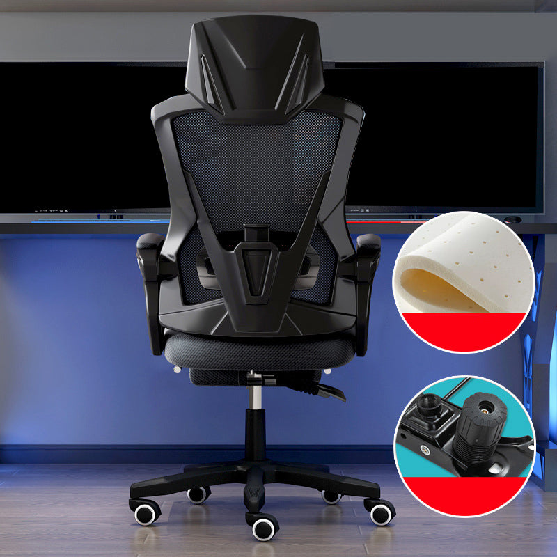 Contemporary Desk Chair High Back Wheels Nylon Fixed Arms Ergonomic Mesh Chair Black Without Footrest Tilt Available Clearhalo 'furn' 'furn_office_chair' 'Furniture' 'Office Chairs' 'Office Furniture' 'office_chair' 5495980