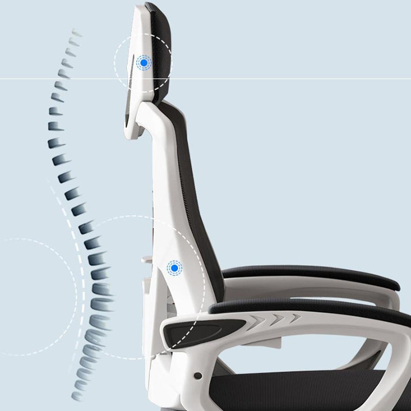 Contemporary Desk Chair High Back Wheels Nylon Fixed Arms Ergonomic Mesh Chair Clearhalo 'furn' 'furn_office_chair' 'Furniture' 'Office Chairs' 'Office Furniture' 'office_chair' 5495984