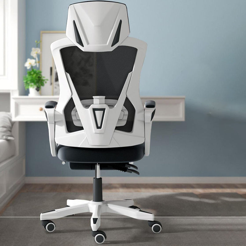 Contemporary Desk Chair High Back Wheels Nylon Fixed Arms Ergonomic Mesh Chair Clearhalo 'furn' 'furn_office_chair' 'Furniture' 'Office Chairs' 'Office Furniture' 'office_chair' 5495985