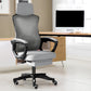 Contemporary Desk Chair High Back Wheels Nylon Fixed Arms Ergonomic Mesh Chair Light Gray-Black With Footrest Tilt Unavailable Clearhalo 'furn' 'furn_office_chair' 'Furniture' 'Office Chairs' 'Office Furniture' 'office_chair' 5495995