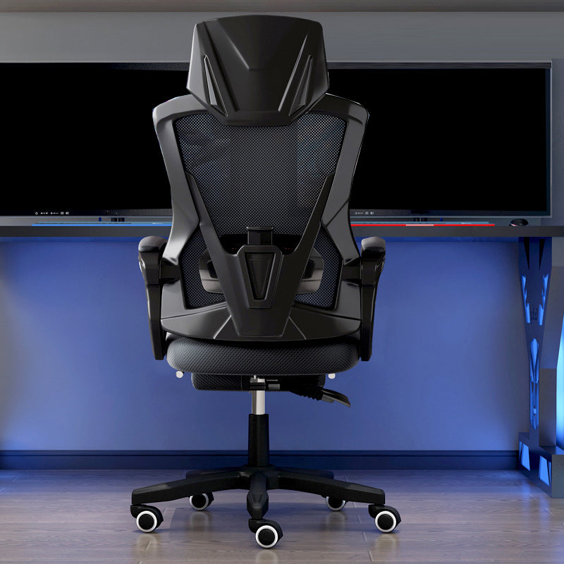 Contemporary Desk Chair High Back Wheels Nylon Fixed Arms Ergonomic Mesh Chair Without Footrest Tilt Unavailable Clearhalo 'furn' 'furn_office_chair' 'Furniture' 'Office Chairs' 'Office Furniture' 'office_chair' 5495996