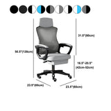 Contemporary Desk Chair High Back Wheels Nylon Fixed Arms Ergonomic Mesh Chair Clearhalo 'furn' 'furn_office_chair' 'Furniture' 'Office Chairs' 'Office Furniture' 'office_chair' 5496000