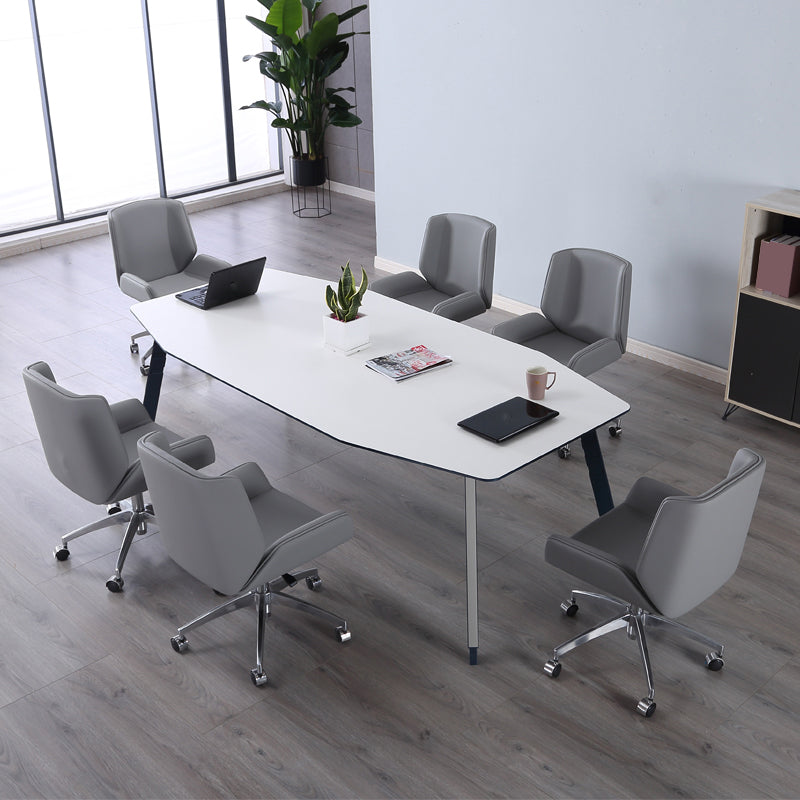 Zeitgenössischer Konferenzstuhl aus Kunstleder, armloser Bürostuhl mit mittlerer Rückenlehne