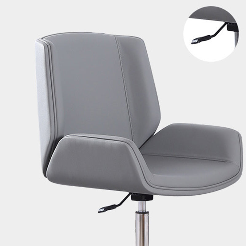 Zeitgenössischer Konferenzstuhl aus Kunstleder, armloser Bürostuhl mit mittlerer Rückenlehne