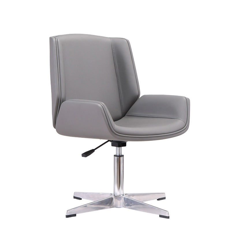 Zeitgenössischer Konferenzstuhl aus Kunstleder, armloser Bürostuhl mit mittlerer Rückenlehne