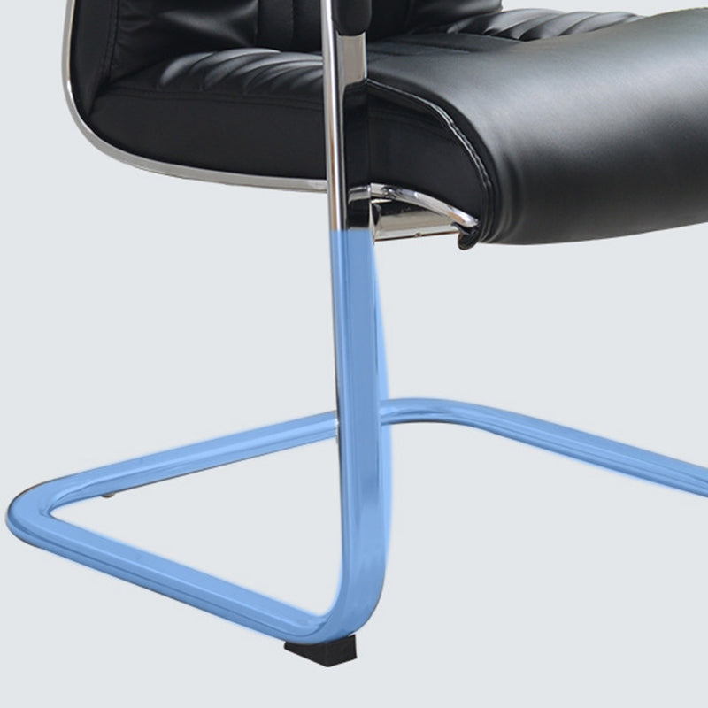 Modern Metal and Faux Leather Desk Chair with Hight Back Home Office Chair Clearhalo 'furn' 'furn_office_chair' 'Furniture' 'Office Chairs' 'Office Furniture' 'office_chair' 5496146