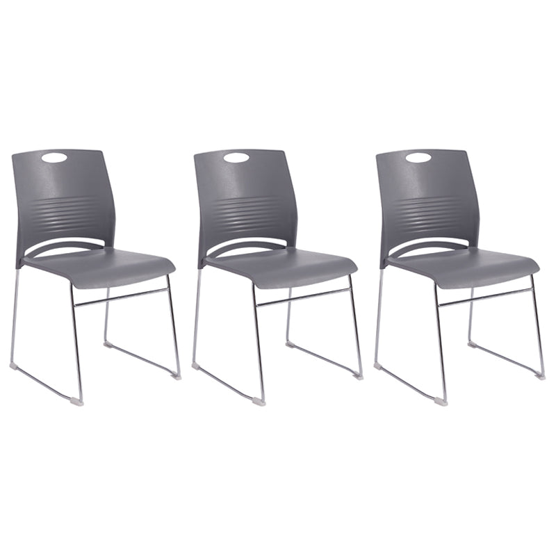 Plastic Contemporary Task Chair Ergonomic Computer Desk Chair with Silver Metal Base Grey 3 Piece Set Clearhalo 'furn' 'furn_office_chair' 'Furniture' 'Office Chairs' 'Office Furniture' 'office_chair' 5496207