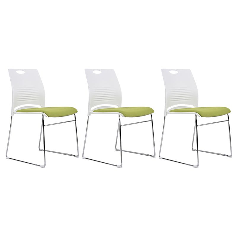 Plastic Contemporary Task Chair Ergonomic Computer Desk Chair with Silver Metal Base Green 3 Piece Set Clearhalo 'furn' 'furn_office_chair' 'Furniture' 'Office Chairs' 'Office Furniture' 'office_chair' 5496212