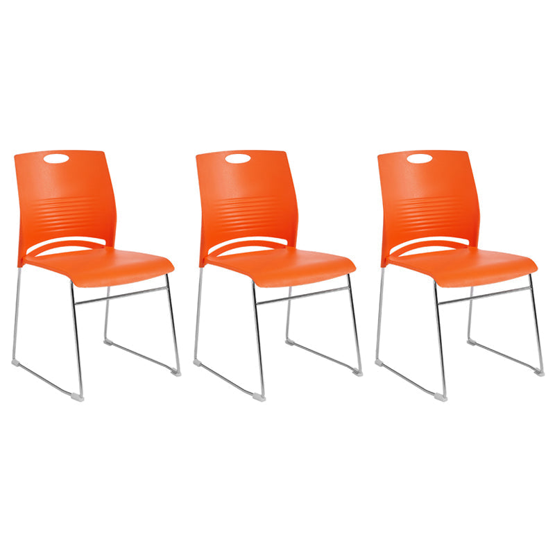 Plastic Contemporary Task Chair Ergonomic Computer Desk Chair with Silver Metal Base Orange 3 Piece Set Clearhalo 'furn' 'furn_office_chair' 'Furniture' 'Office Chairs' 'Office Furniture' 'office_chair' 5496214