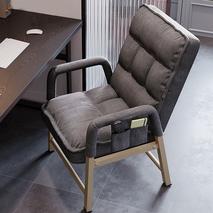 Mid Back Home Office Chair Modern Adjustable Back Height Desk Chair Grey Without Footrest Clearhalo 'furn' 'furn_office_chair' 'Furniture' 'Office Chairs' 'Office Furniture' 'office_chair' 5496232