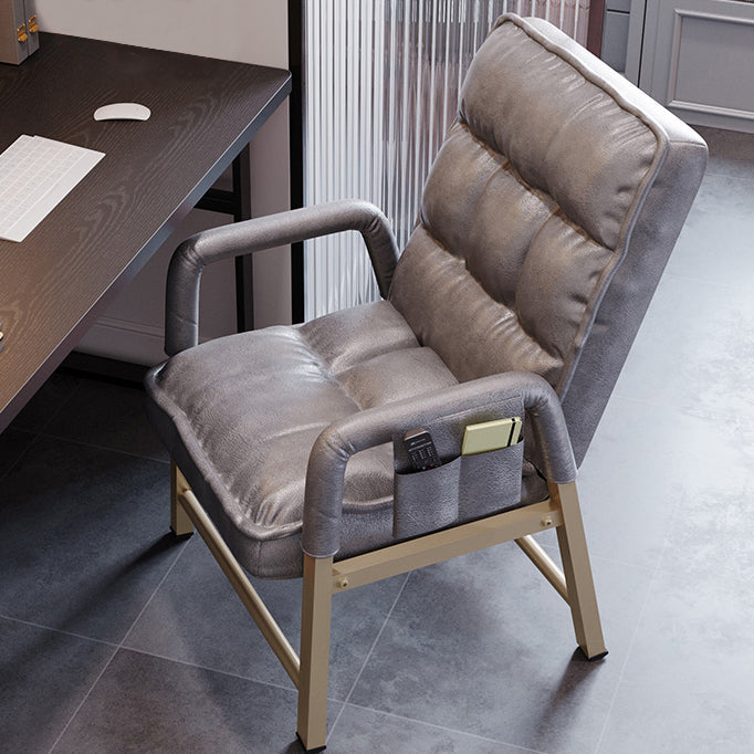 Mid Back Home Office Chair Modern Adjustable Back Height Desk Chair Light Gray Without Footrest Clearhalo 'furn' 'furn_office_chair' 'Furniture' 'Office Chairs' 'Office Furniture' 'office_chair' 5496235