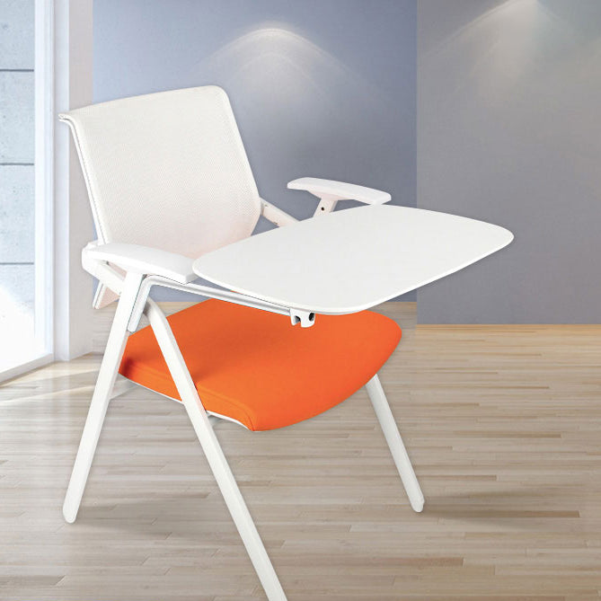 Mesh Mid Back Conference Chair No Wheels Fixed Arms Bureau Stoel