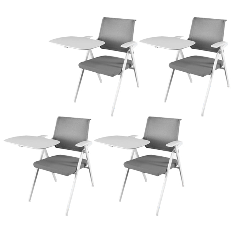 Silla de conferencia de malla en la mitad de la espalda sin ruedas silla de oficina de armas fijas